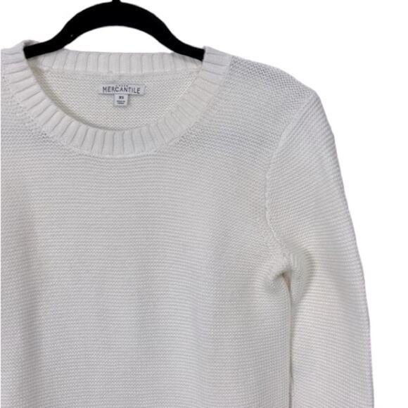 J. Crew Mercantile White Long Sleeve Crewneck Sweater, Women’s XS - Picture 2 of 5